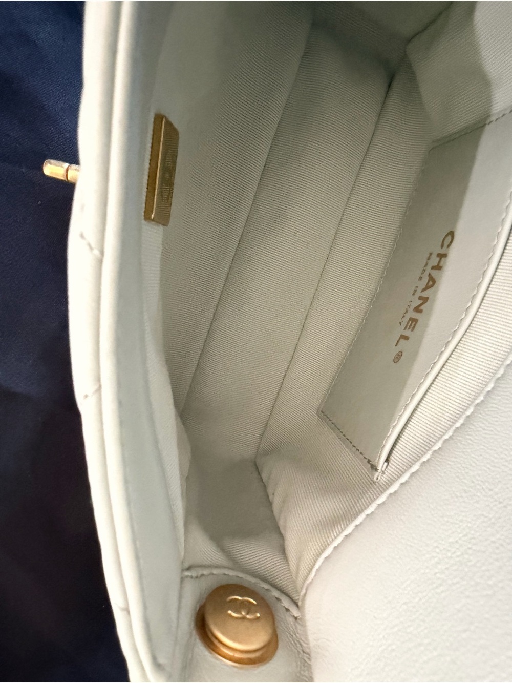 Chanel 22S Baby Blue Lambskin Plexiglass Coco Love Mini Flap | Microchipped ✨ - Picture 11 of 11